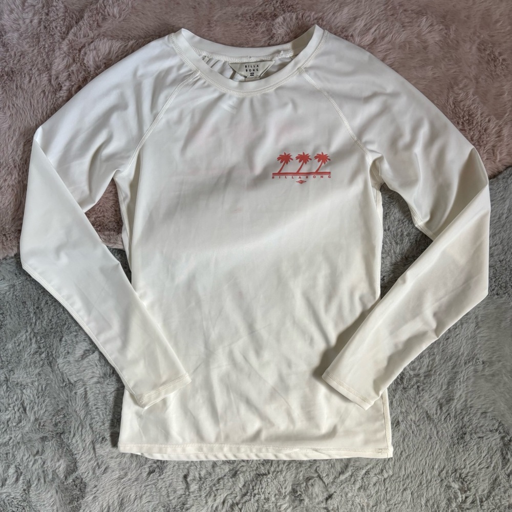 Billabong white beach babe long sleeve rashguard
